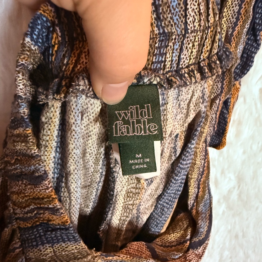 Wild Fable Striped Knit Top in Blue, Brown, and Cream